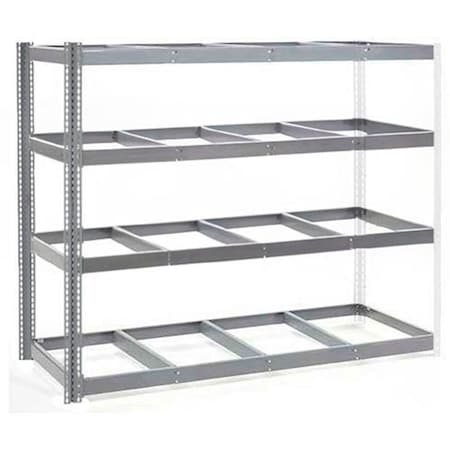 Global Industrial 4 Shelf, Heavy Duty Boltless Shelving, Add On, 96inW x 48inD x 84inH, No Deck 255122GY